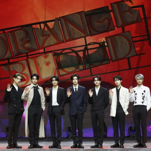 16日にソウルにて5th Mini Album『ORANGE BLOOD』のメディアショーケースを開催したENHYPEN