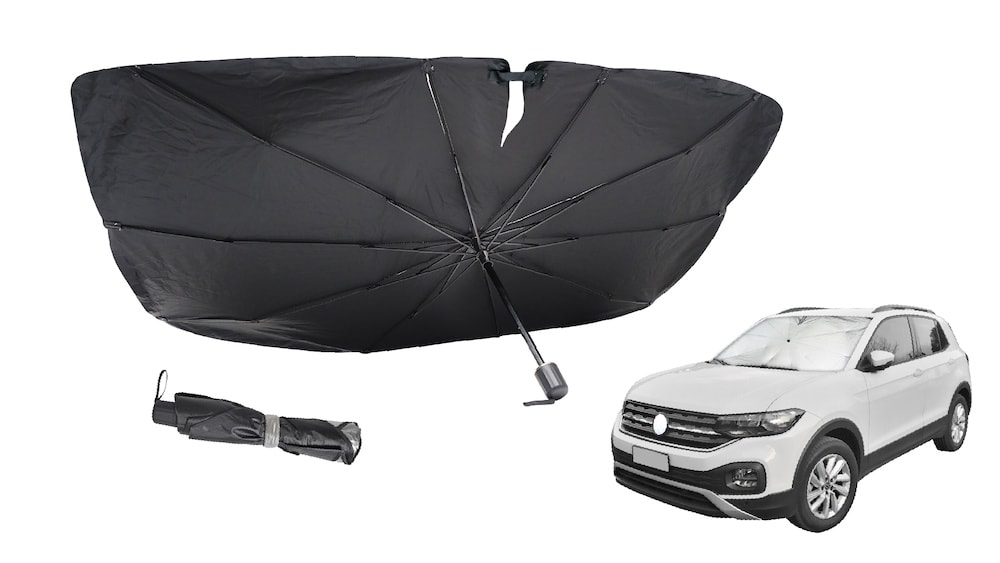 【車用サンシェード】傘型で“パッ”と簡単装着！紫外線99%カットで車内を快適に