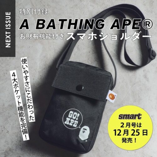 smart2024年2月号 A BATHING APE®の
お財布機能付きスマホショルダー 