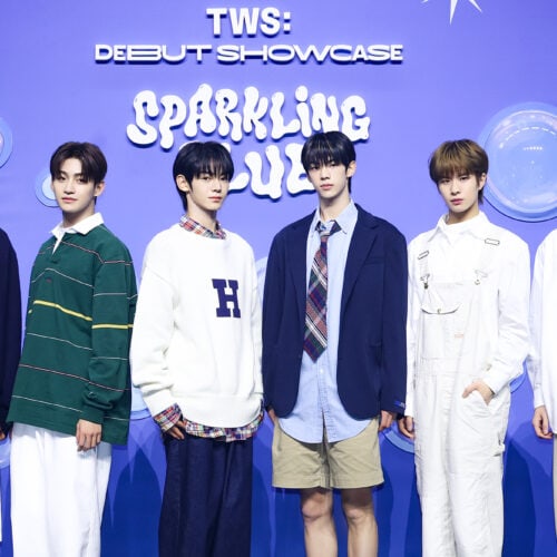 1st Mini Album「Sparkling Blue」発売記念メディアショーケースに登場したTWS（トゥアス）(P)&(C) PLEDIS Entertainment