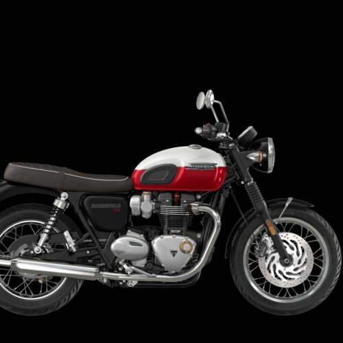 Bonneville T120 Crystal White & Cranberry Red