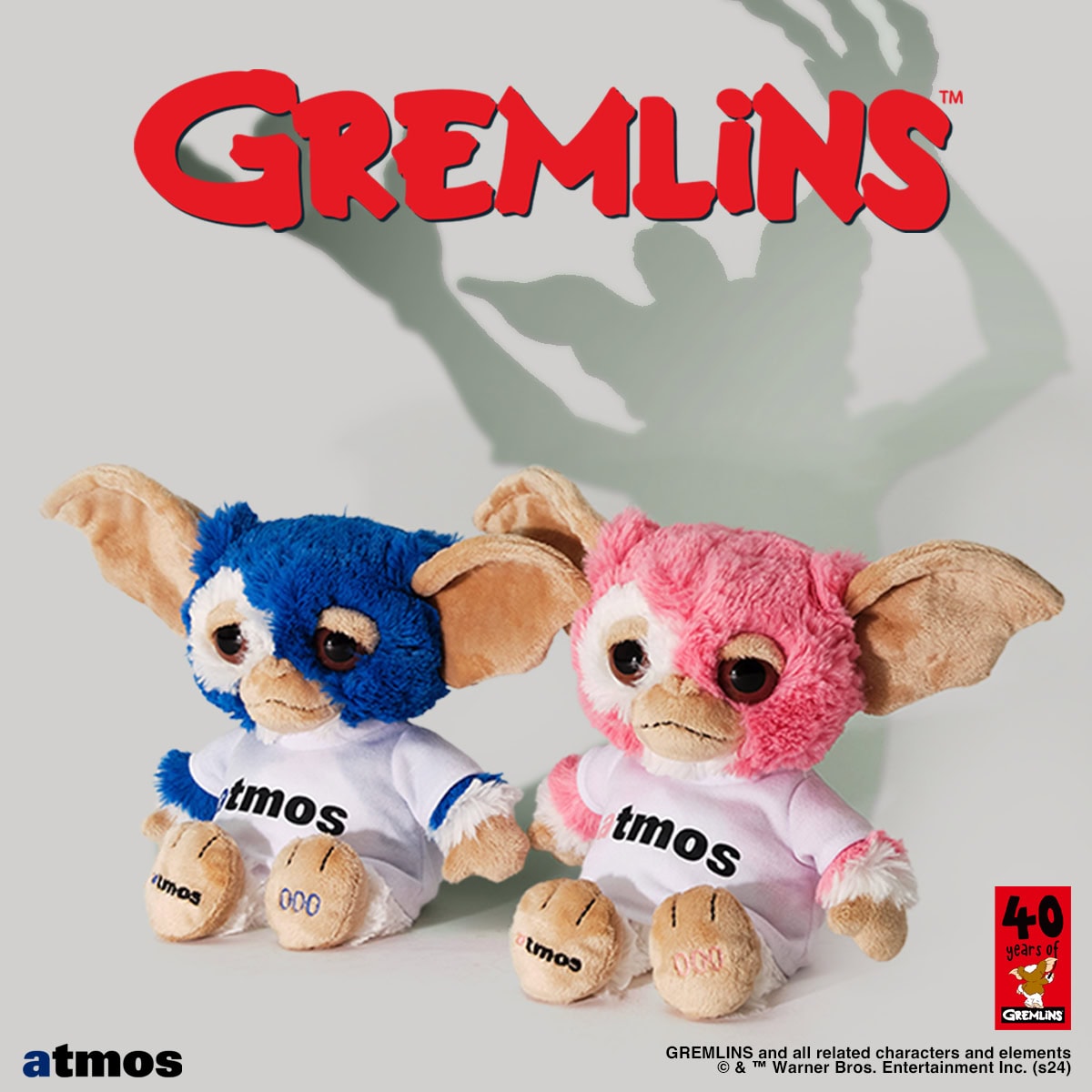 名作映画「GREMLINS」に登場する愛らしいキャラクター”ギズモ”のぬいぐるみがatmos、atmos pinkのデザインで完成した。シリアルナンバー入りで世界に1つだけのスペシャルエディションとなっている。