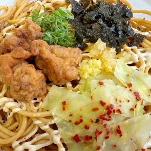 大盛　から揚げとにんにく背脂醤油マヨパスタ２