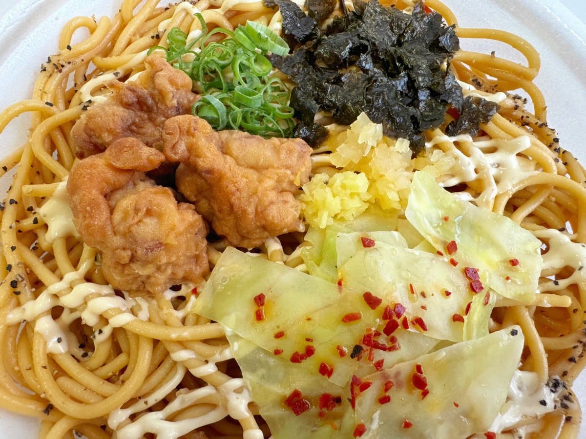 大盛　から揚げとにんにく背脂醤油マヨパスタ２