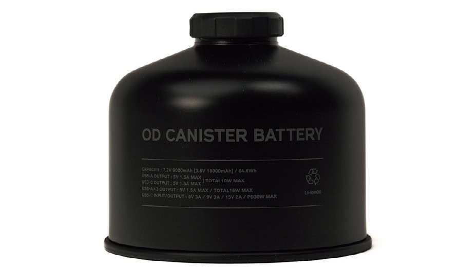 アウトドアでお馴染みのOD缶がモバイルバッテリーになった『ROOT CO. OD CANISTER BATTERY』