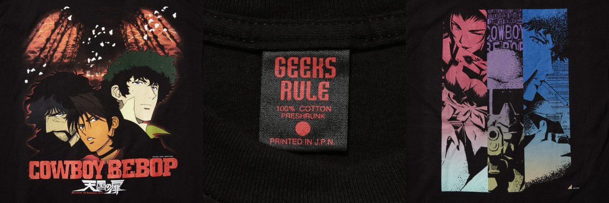 またもGEEKS RULEと名作SFアニメが珠玉のセッション！『COWBOY BEBOP』劇場版＆テレビシリーズとのコラボTシャツを発売【10月31日（木）12:00～ GR8先行販売】