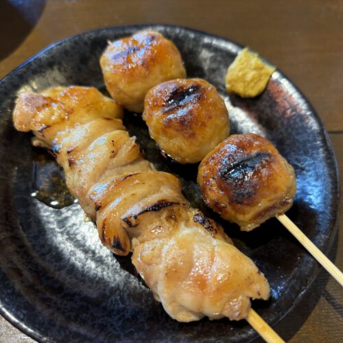 おつまみ類の中で特に印象的だったのは、焼き鳥