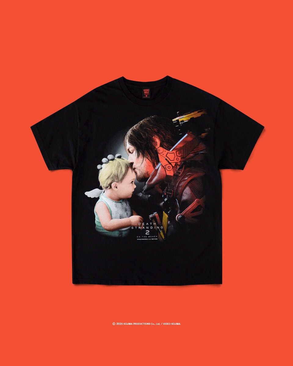 GEEKS RULE（ギークス ルール）からの最新作が到着。KOJIMA PRODUCTIONSが贈る最新ゲーム『DEATH STRANDING 2: ON THE BEACH』とのコラボレーションTシャツをお見逃しなく。