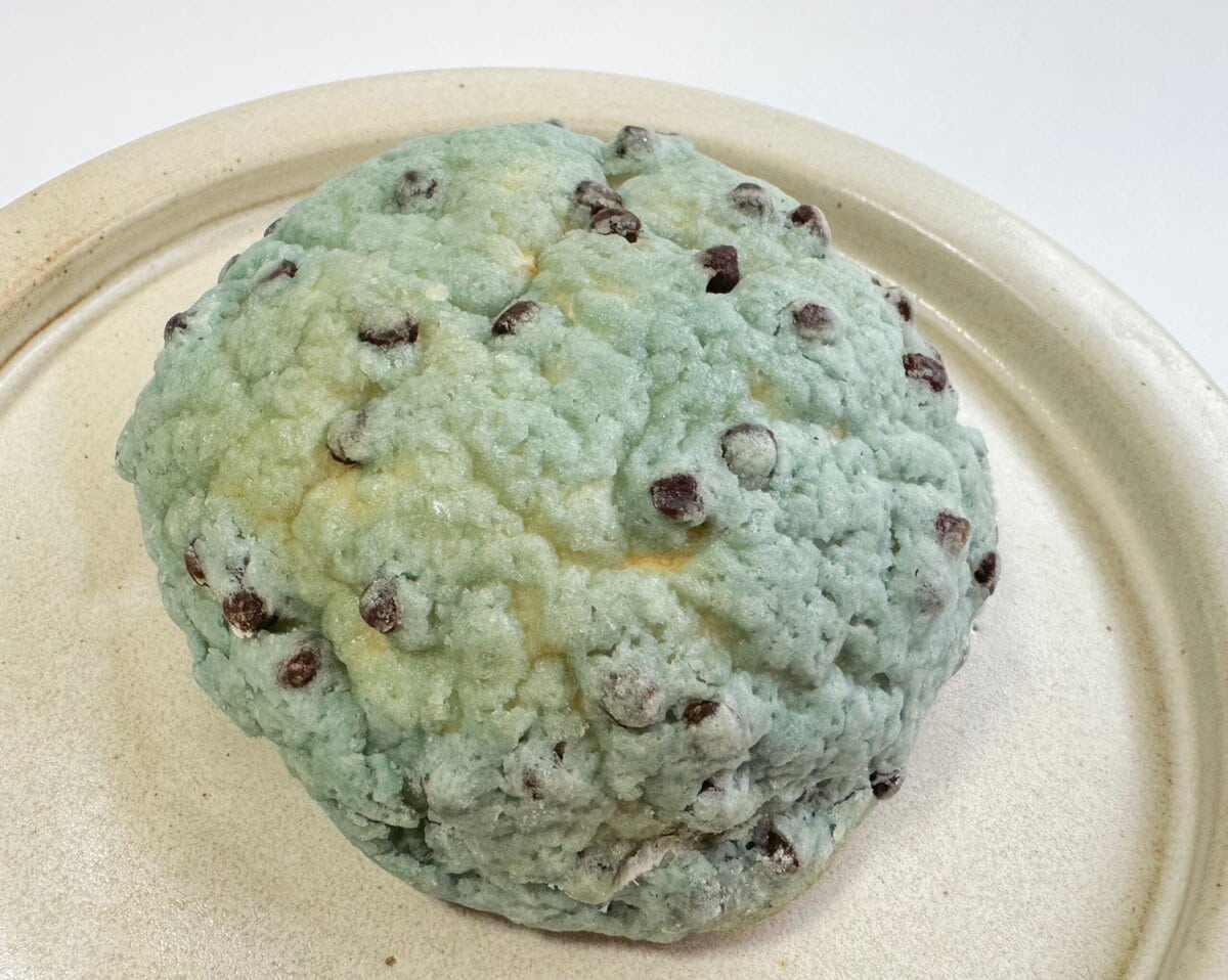 これでもかというほどチョコミント全開なメロンパン