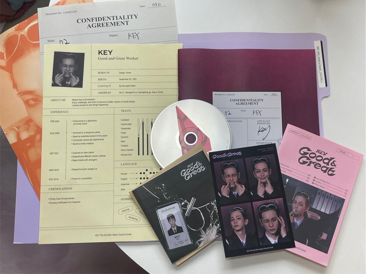 KEY「Good & Great」Cover Letterバージョンの特典は“会社員”を連想させるものばかり