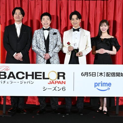 『バチェラー・ジャパン』シーズン6 配信直前スペシャルトークイベントに登壇した（左から）山添 寛さん、今田耕司さん、久次米一輝さん、指原莉乃さん