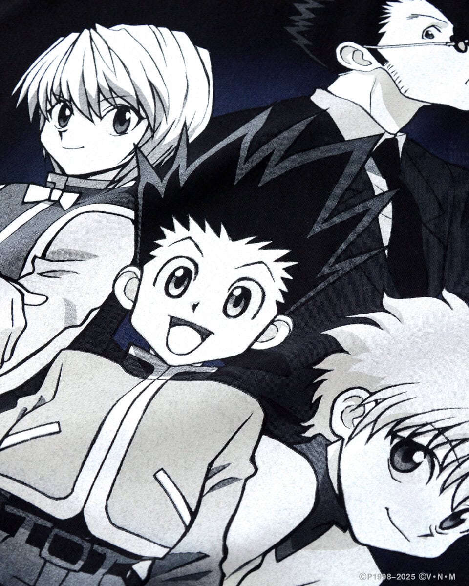 GEEKS RULE（ギークス ルール）から、TVアニメ『HUNTER×HUNTER』とのコラボレーションTシャツが発売する。ハンター試験編から選挙編までの全10型のTシャツが2025年7月5日（土）の第一弾を皮切りに2026年3月にかけて、GEEKS RULEオンライン、プレミアムバンダイ他、全国のアパレルセレクトショップでリリース。