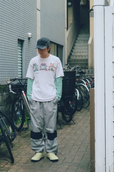 【スナップ】インパクト抜群TシャツをボーダーカットソーとレイヤードするファニーさがGOOD