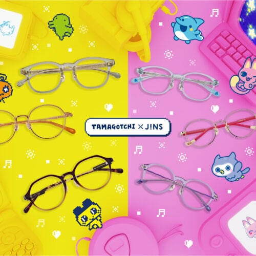 あの頃、いつも⼀緒にいた『たまごっち』。JINS（ジンズ）とのコラボレーションでメガネへと大変身。「TAMAGOTCHI×JINS」は8⽉7⽇（⽊）にリリースする。