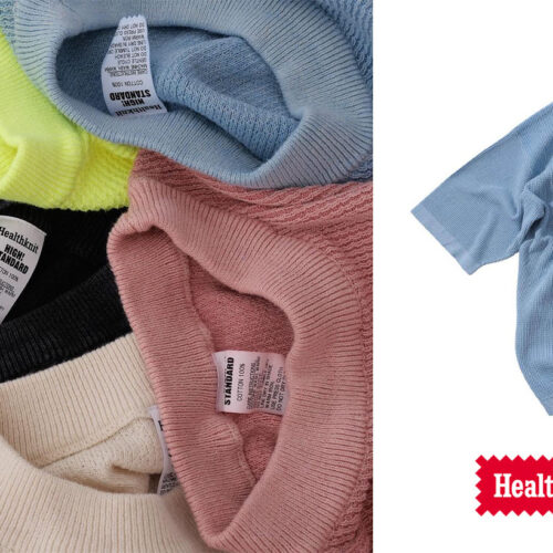 Healthknit（ヘルスニット） に HIGH! STANDARD（ハイ！スタンダード）が別注した。夏に映えるコットンニット T シャツが登場する。
