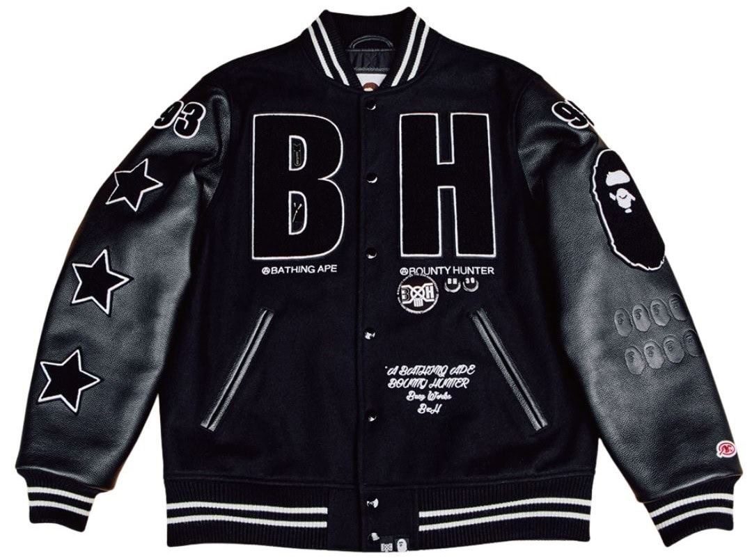 BOUNTY HUNTERデザイナー・HIKARUさんの“MY BAPE®”　BAPE®×BOUNTY HUNTER
VARSITY JACKET