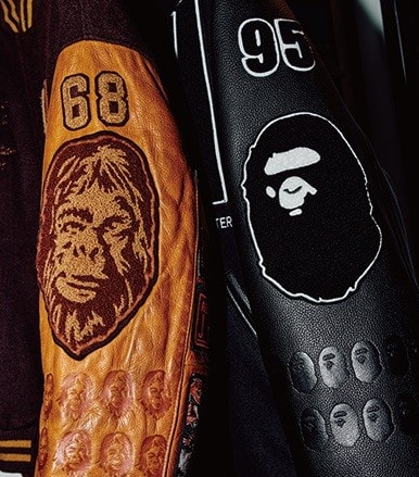 BOUNTY HUNTERデザイナー・HIKARUさんの“MY BAPE®” LOST ORGY
VARSITY JACKETとBAPE®×BOUNTY HUNTER
VARSITY JACKETのアーム部分