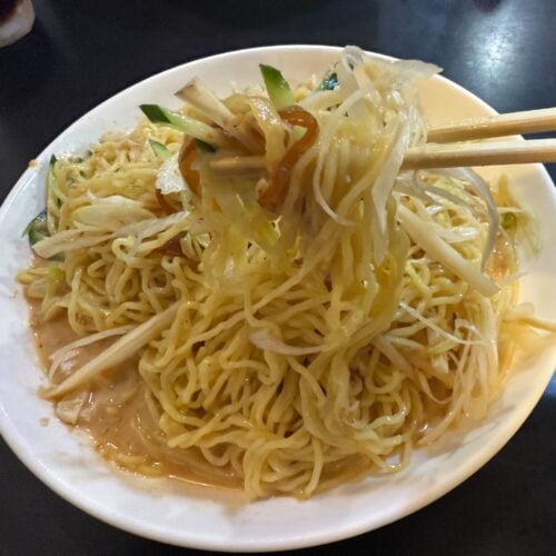 上海冷麵、麺上げ