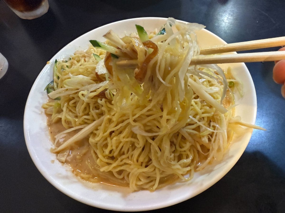 上海冷麵、麺上げ