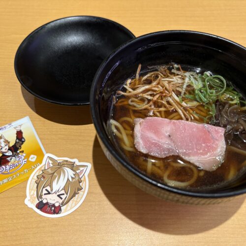 スシロー　観月の宴 原神コラボ限定ステッカー付き 復刻醤油ラーメン