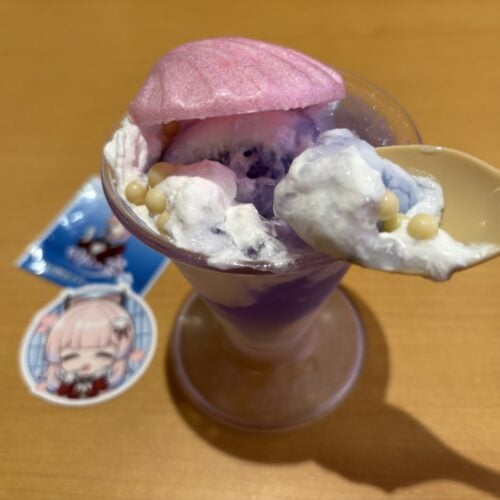 スシロー　観月の宴 原神コラボ限定ステッカー付き 復刻ソーダミルクパフェ