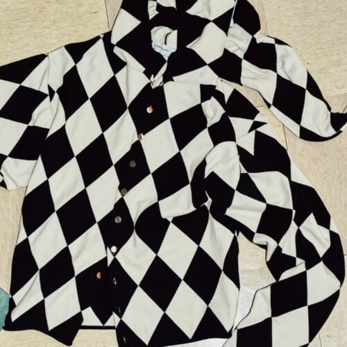 リブリオメンドンサのアーガイル柄カーディガン