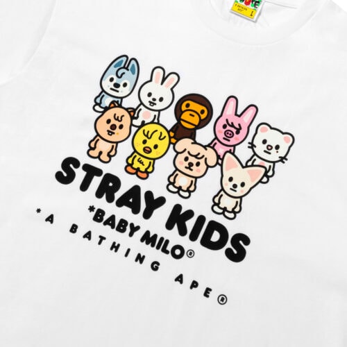 この特別なパートナーシップでは、BAPE®が誇るアイコニックなストリートウェアのレガシーと、Stray Kidsのクリエイティビティが融合。