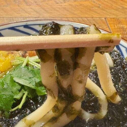たっぷり絡みつく海苔とうどんも相性抜群