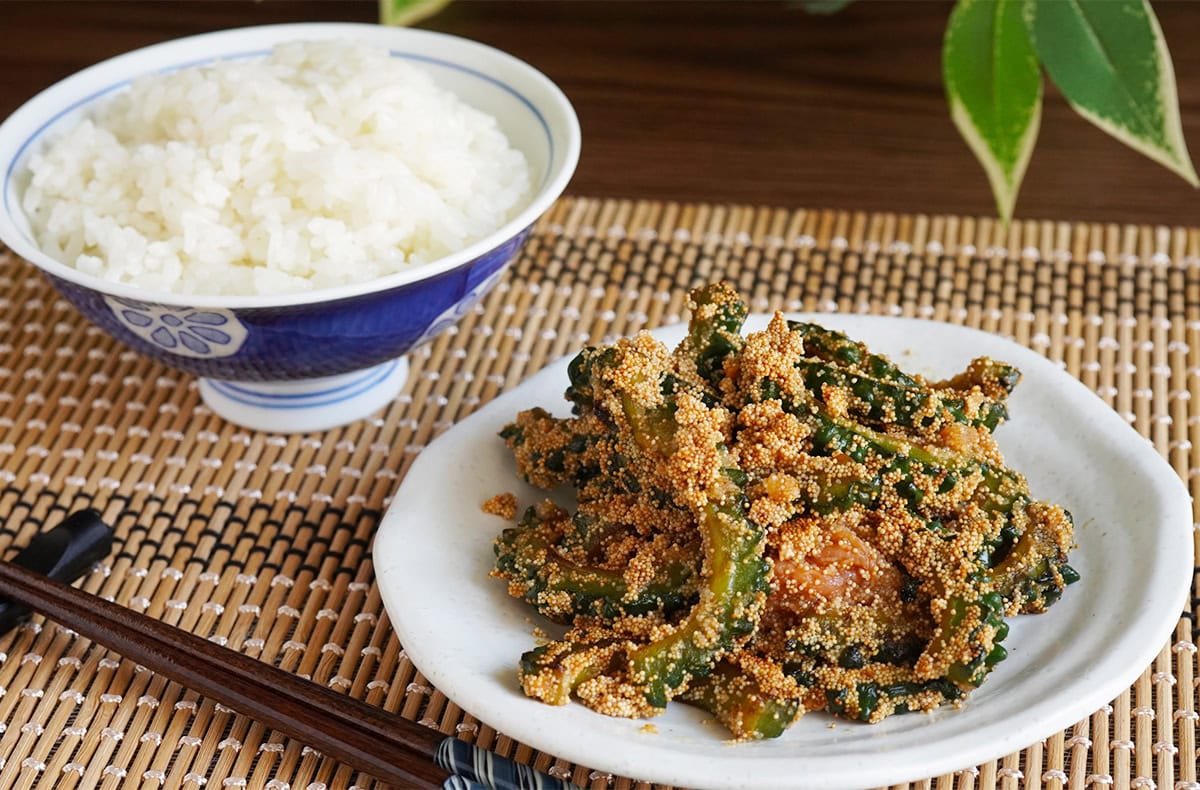 ゴーヤと明太子のバター炒め