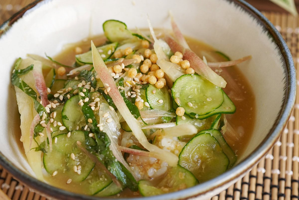 きゅうり、みょうが、大葉の冷や汁