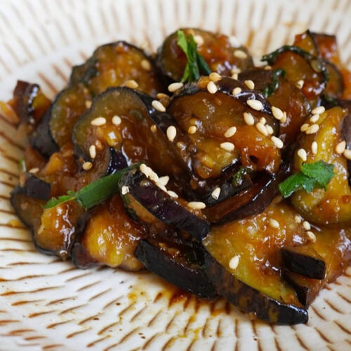 ナスと大葉の味噌炒め