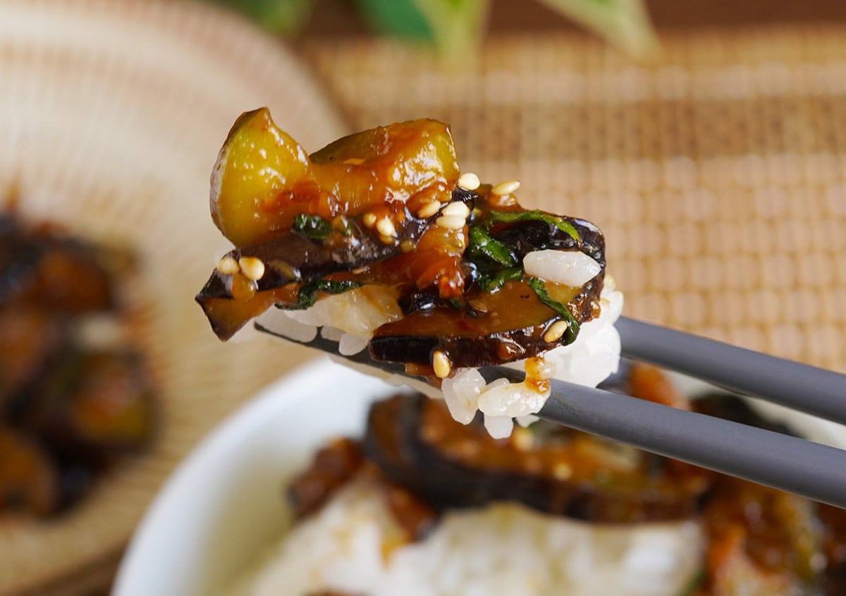 ナスと大葉の味噌炒め