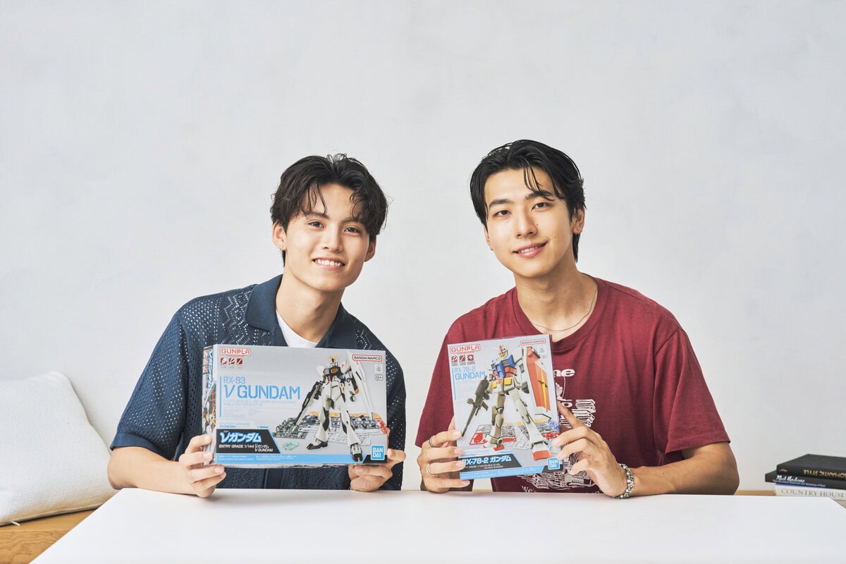 ガンプラビルドに挑戦したsmartモデルの平山愛夏くんと一ノ本 廉くん