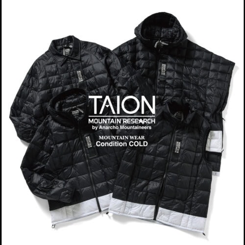 インナーダウン専業ブランドTAION(タイオン)が、ブランド生誕10周年を記念しMOUNTAIN RESEARCH(マウンテンリサーチ)との世界展開のダウンコレクションを発表する。