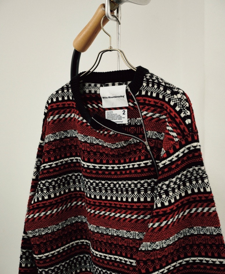 ホワイトマウンテニアリングのフェアアイル柄ニット
