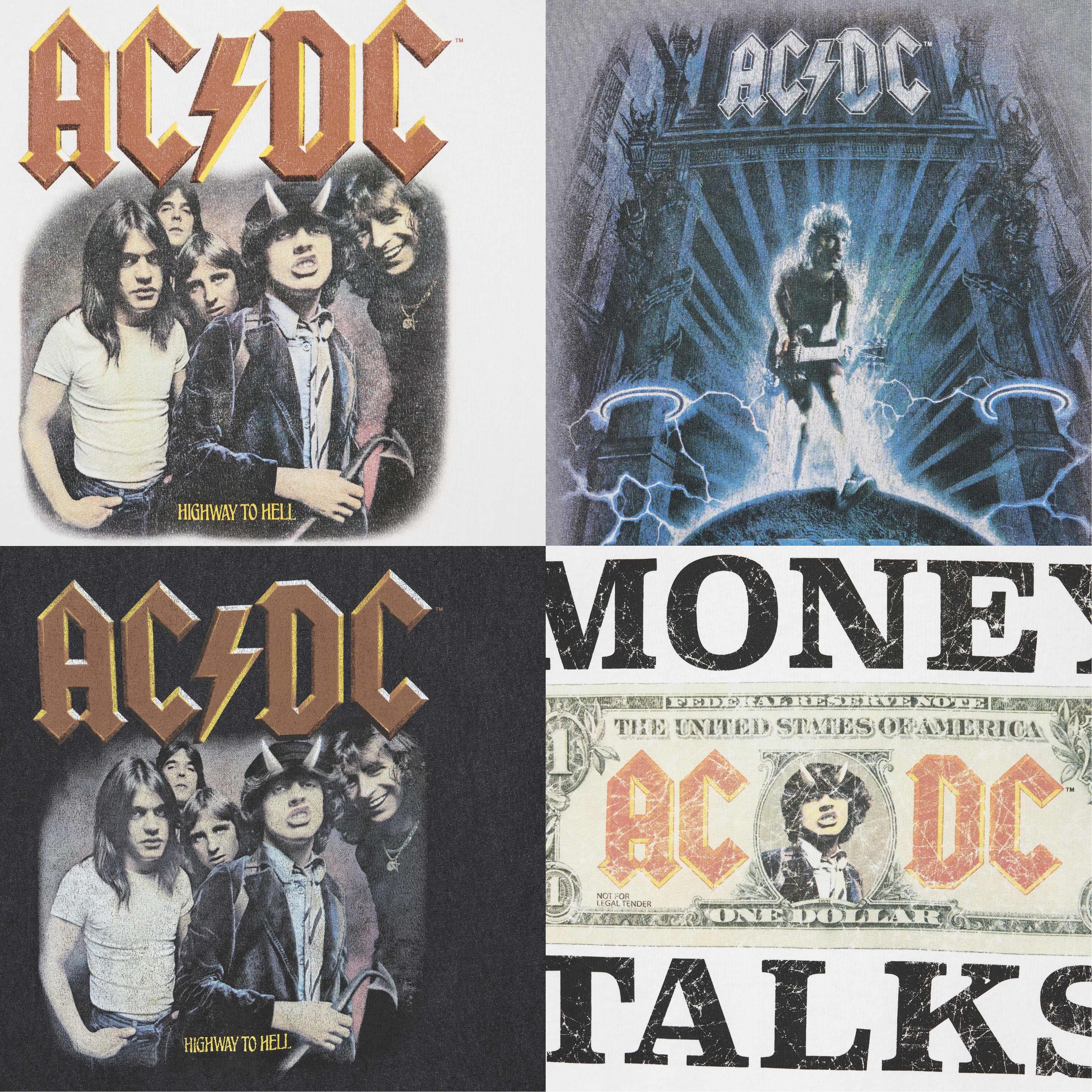 ジーユー ACDC Tシャツ プリント寄り