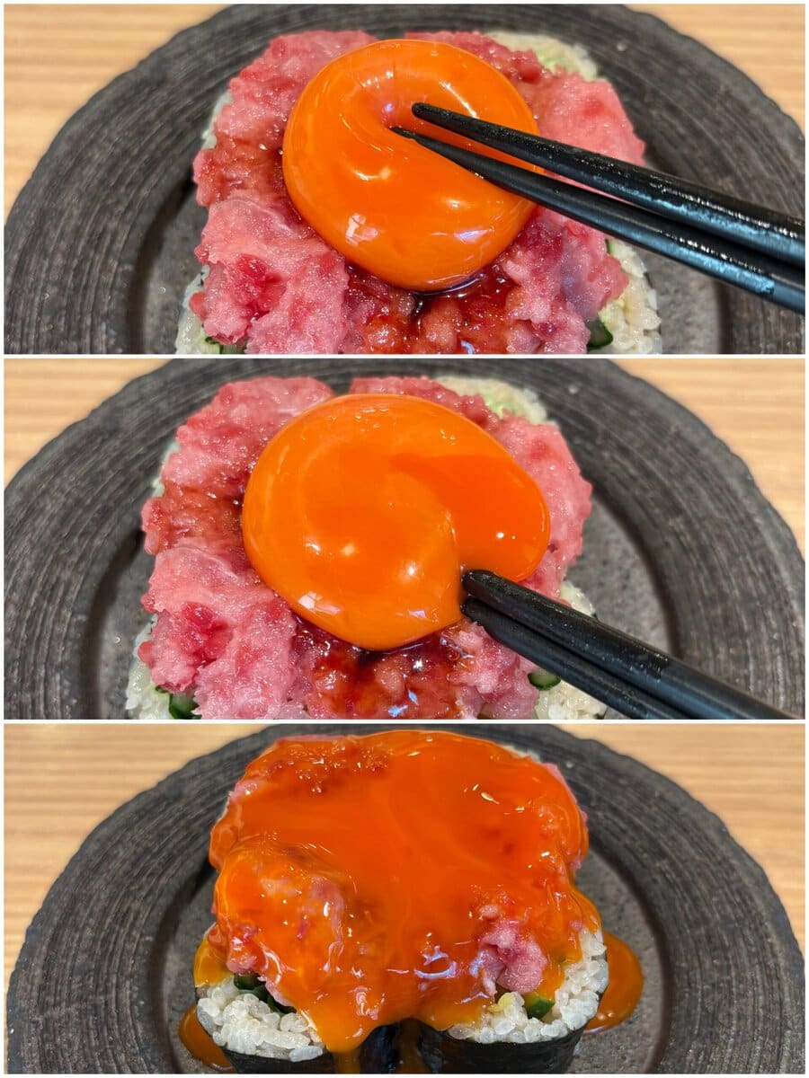 杉玉　黄金とろたく“絶品”薬味巻き