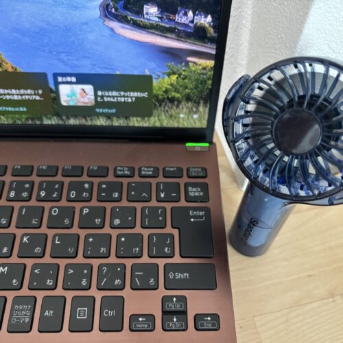 Standard Products　首振りミニ扇風機（クリア、ブルー）