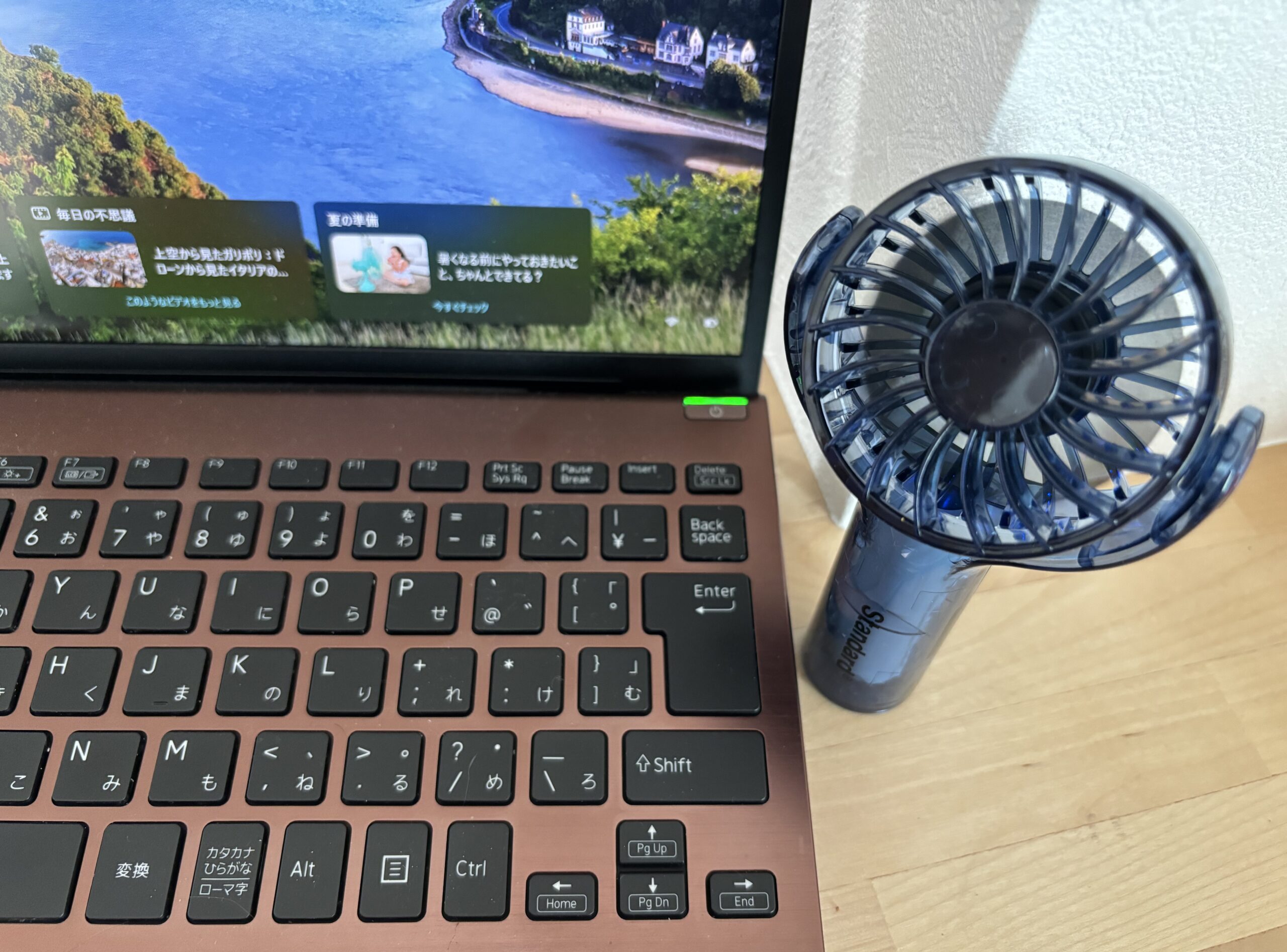 Standard Products　首振りミニ扇風機（クリア、ブルー）