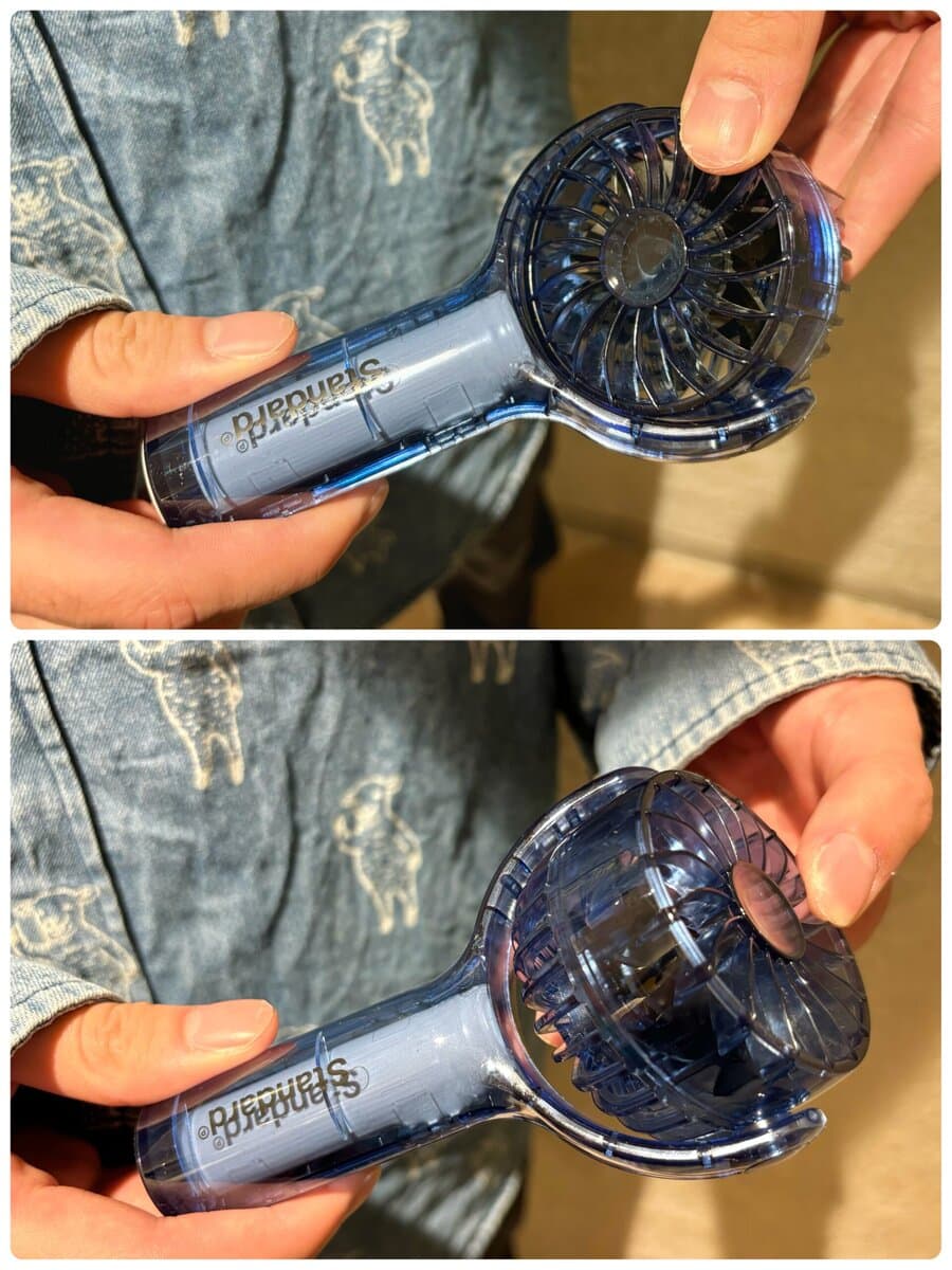 Standard Products　首振りミニ扇風機（クリア、ブルー）