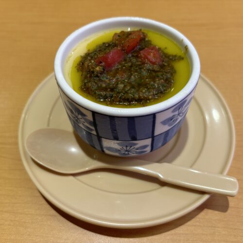 スシロー　冷製茶碗蒸し トマトバジル仕立て
