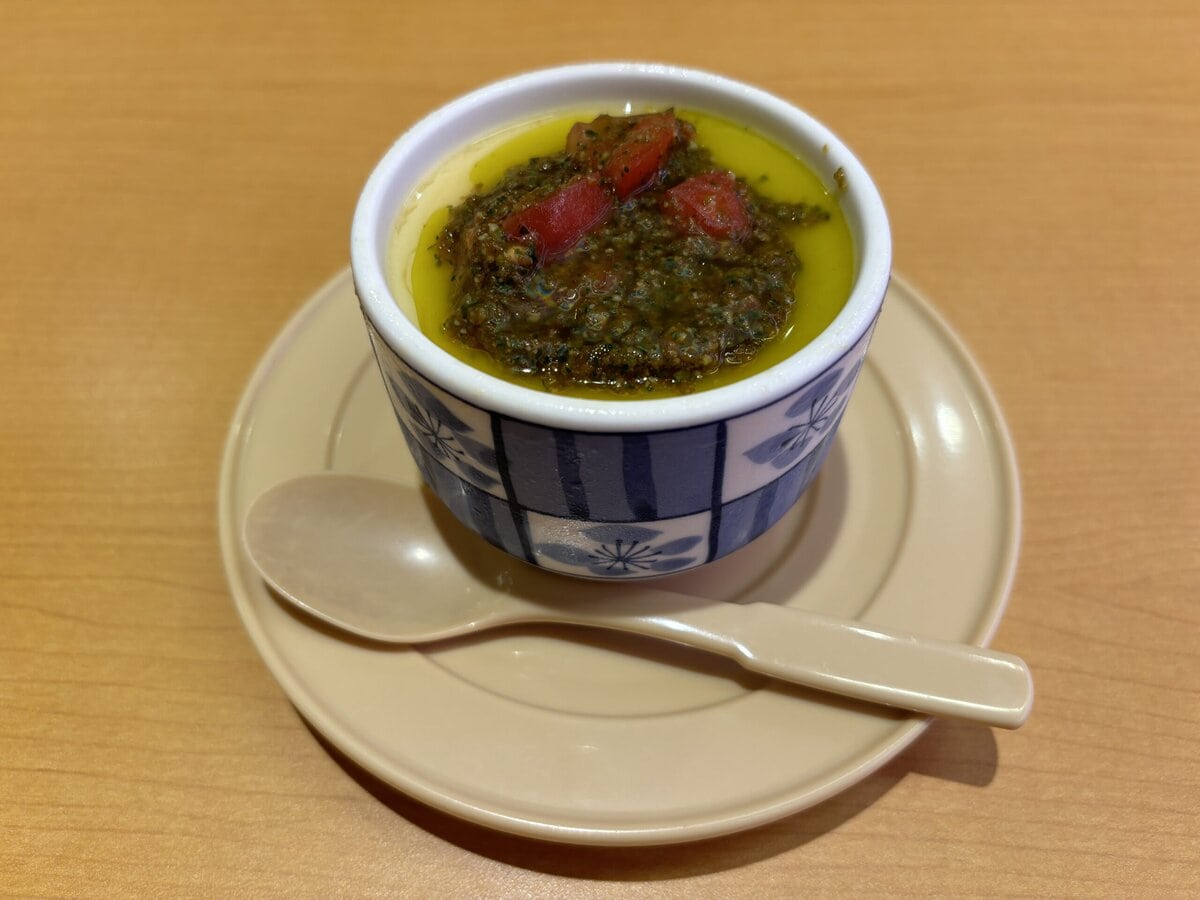 スシロー　冷製茶碗蒸し トマトバジル仕立て