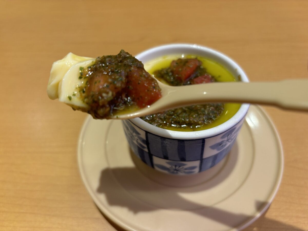 スシロー　冷製茶碗蒸し トマトバジル仕立て