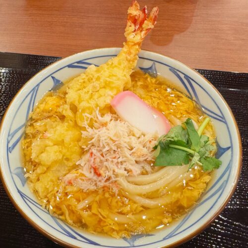 大海老天と本ずわい蟹の玉子あんかけうどん