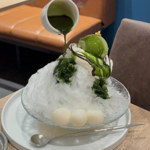 ナイン 9＋　西尾の抹茶かき氷～濃厚抹茶アイス添え～