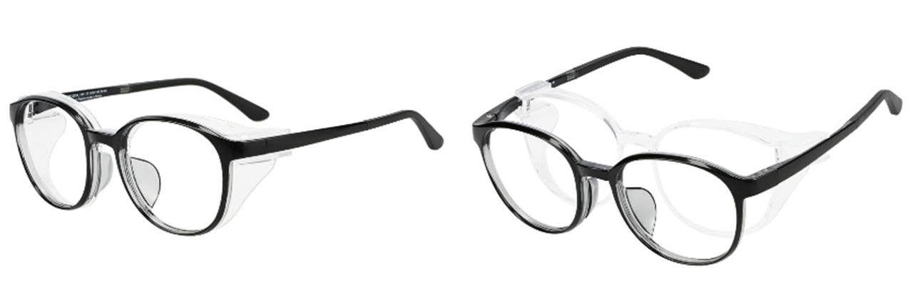 着脱可能なはめ込み式フードは特許出願中。フードをフレームに直接はめ込む構造にすることで、余分なパーツを使わず、すっきりとした見た目を実現。フレームとの隙間ができにくく、花粉の侵入をより防ぐ設計となっている。