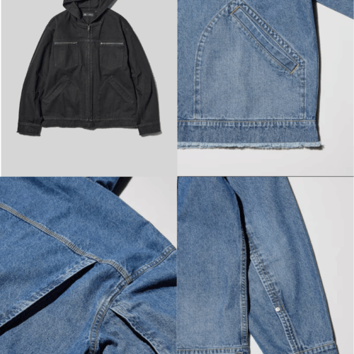 GU×UNDERCOVER デニム ジップアップ パーカ ディテール