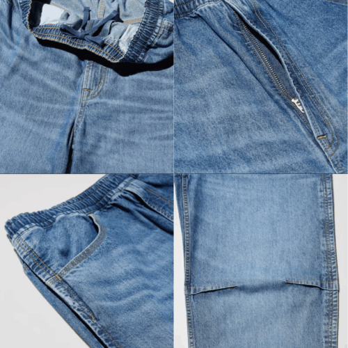 GU×UNDERCOVER デニムイージーパンツカラバリ ディテール