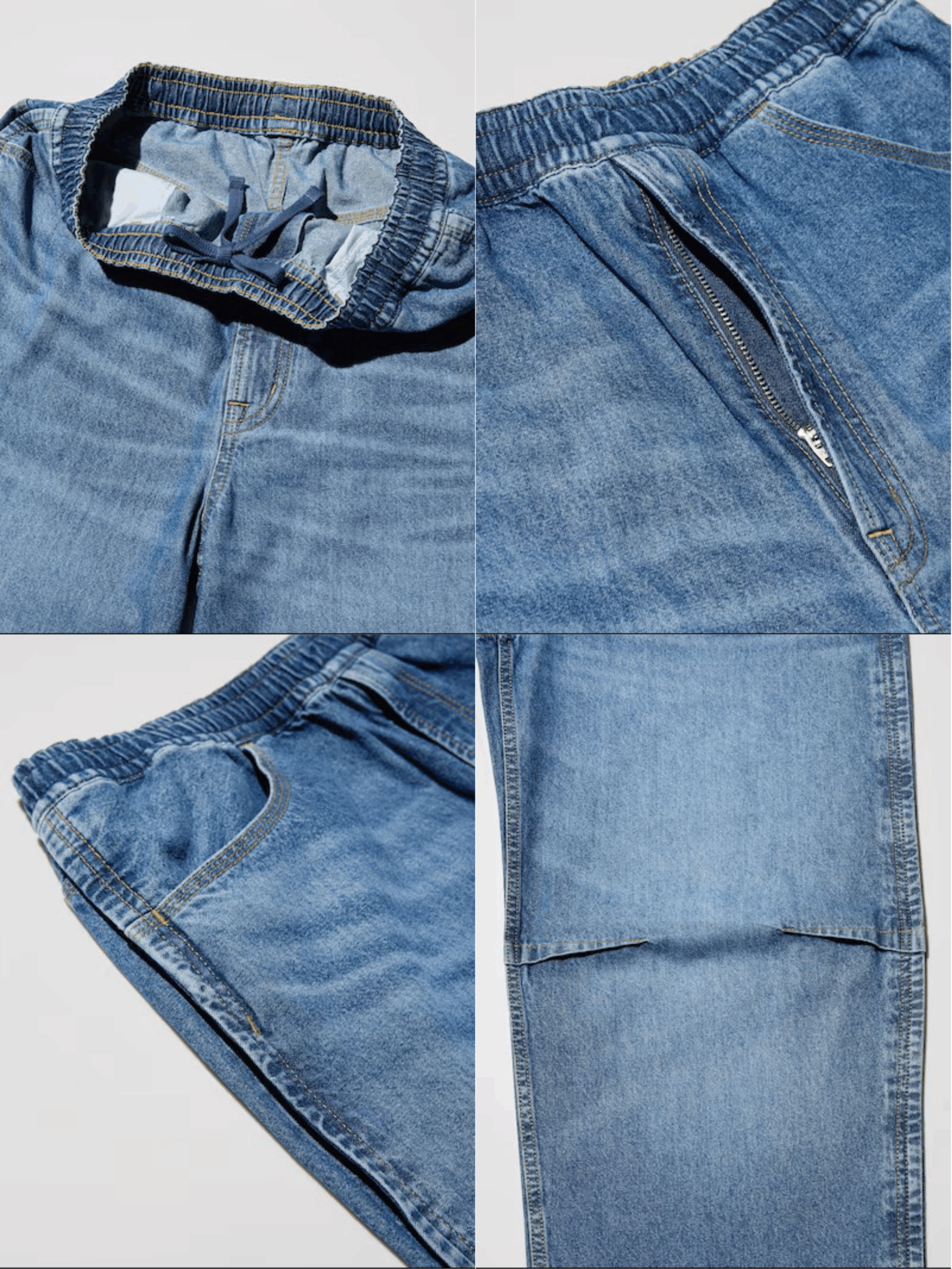 GU×UNDERCOVER デニムイージーパンツカラバリ ディテール