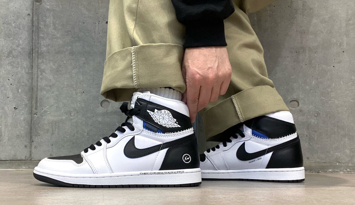 fragment design × UNION × Nike(フラグメントデザイン × ユニオン × ナイキ)のエアジョーダン1 レトロ ハイ OG "ブラック/ホワイト")